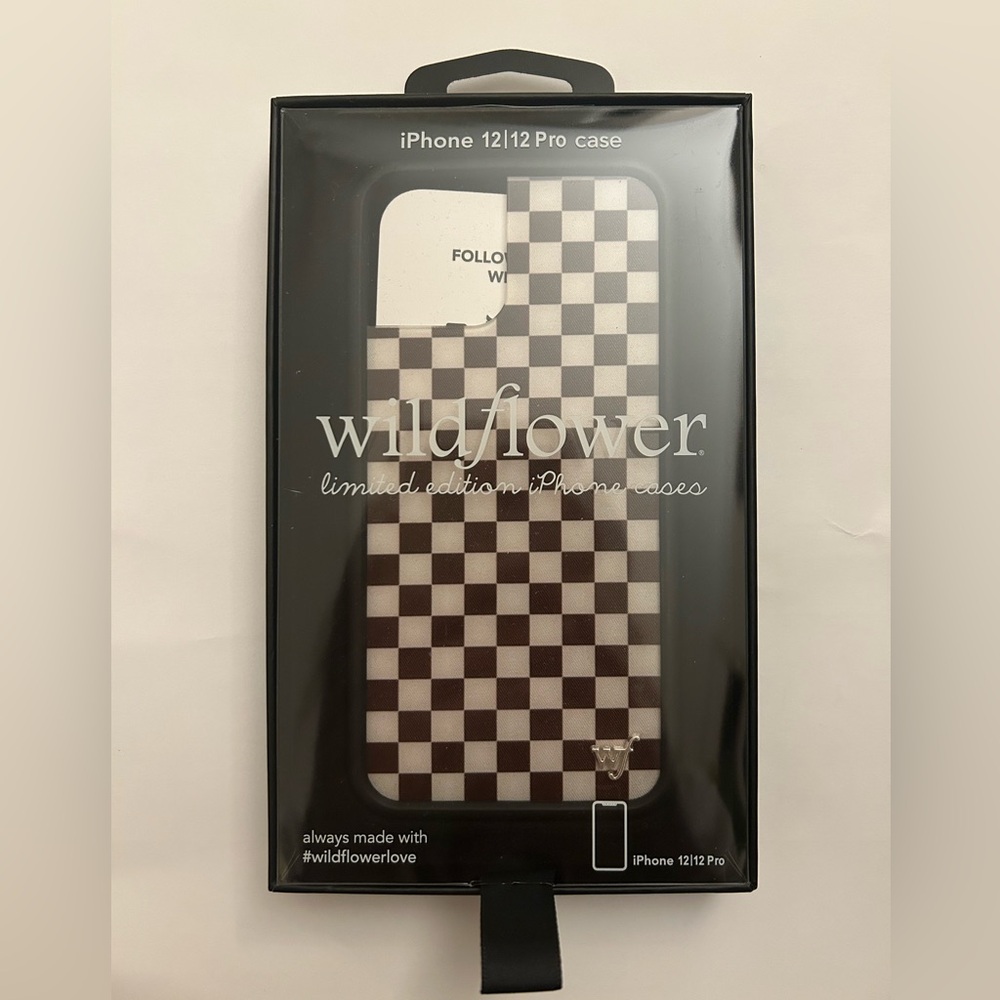 Wildflower iPhone 12/12 Pro Brown and White Gingam Case